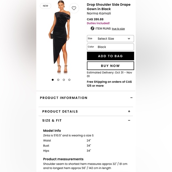 Norma Kamali Drop Shoulder Side Drape Gown in Black velvet - Picture 5 of 13